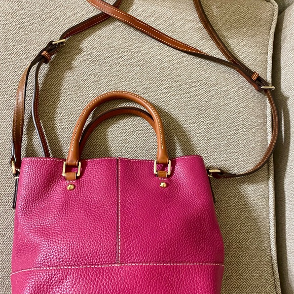 Dooney & Bourke Pink Tote with Brown Accents - Picture 3 of 8